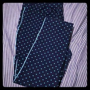 Pixie Pants - Navy with polka dot